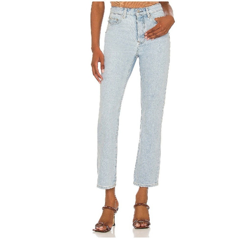 Lovers & Friends REECE HIGH RISE SLIM Straight Light Wash‎ Size 26 Distressed